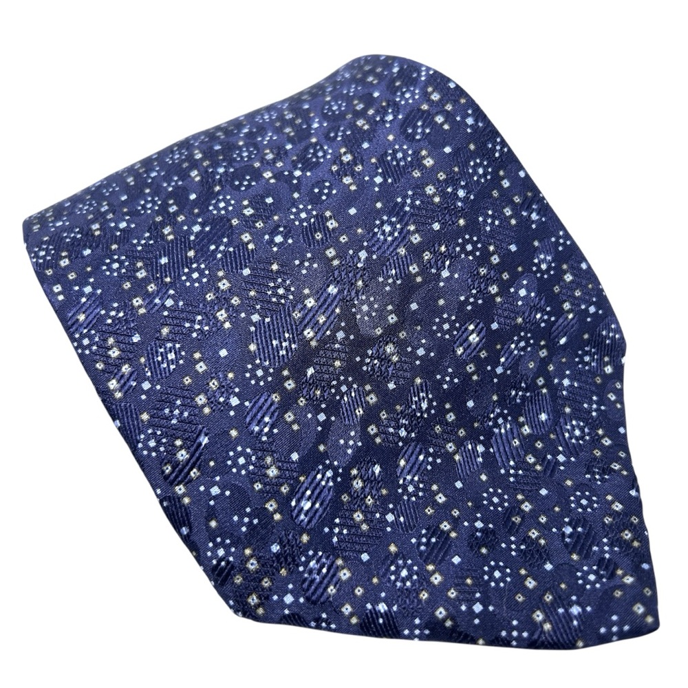 Stefano Ricci mens necktie blue silk white